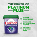 Cascade Platinum Plus Dishwasher Detergent Pacs, Fresh, 62 Count