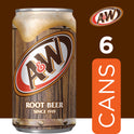 A&W Root Beer Soda, 7.5 fl oz cans, 6 pack