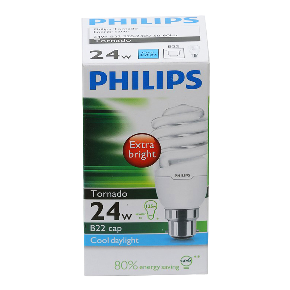 PHILIPS ENERGY SAVER TORNADO 24W COOL DAYLIGHT B22 PC