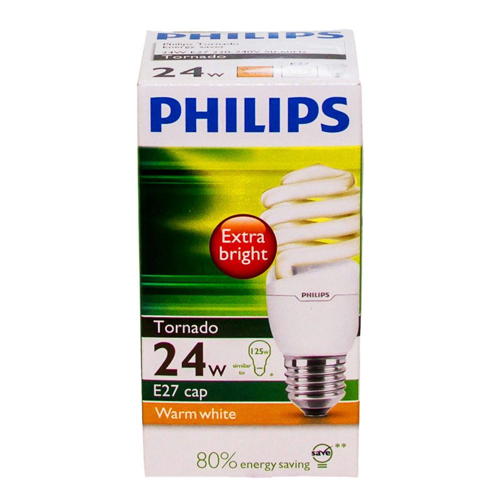 PHILIPS ENERGY SAVER TORNADO 24W WARM WHITE E27 PC