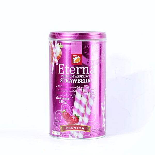 ETERNA WAFER STICKS STRAWBERRY ROLLS TIN 350 GM