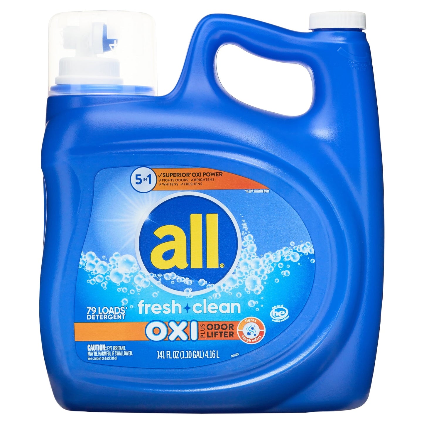 all Liquid Laundry Detergent, Fresh Clean Oxi plus Odor Lifter, 141 fl oz, 79 Loads