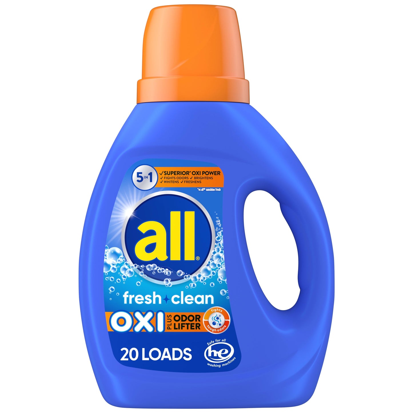 all Liquid Laundry Detergent, Fresh Clean Oxi plus Odor Lifter, 36 fl oz, 20 Loads