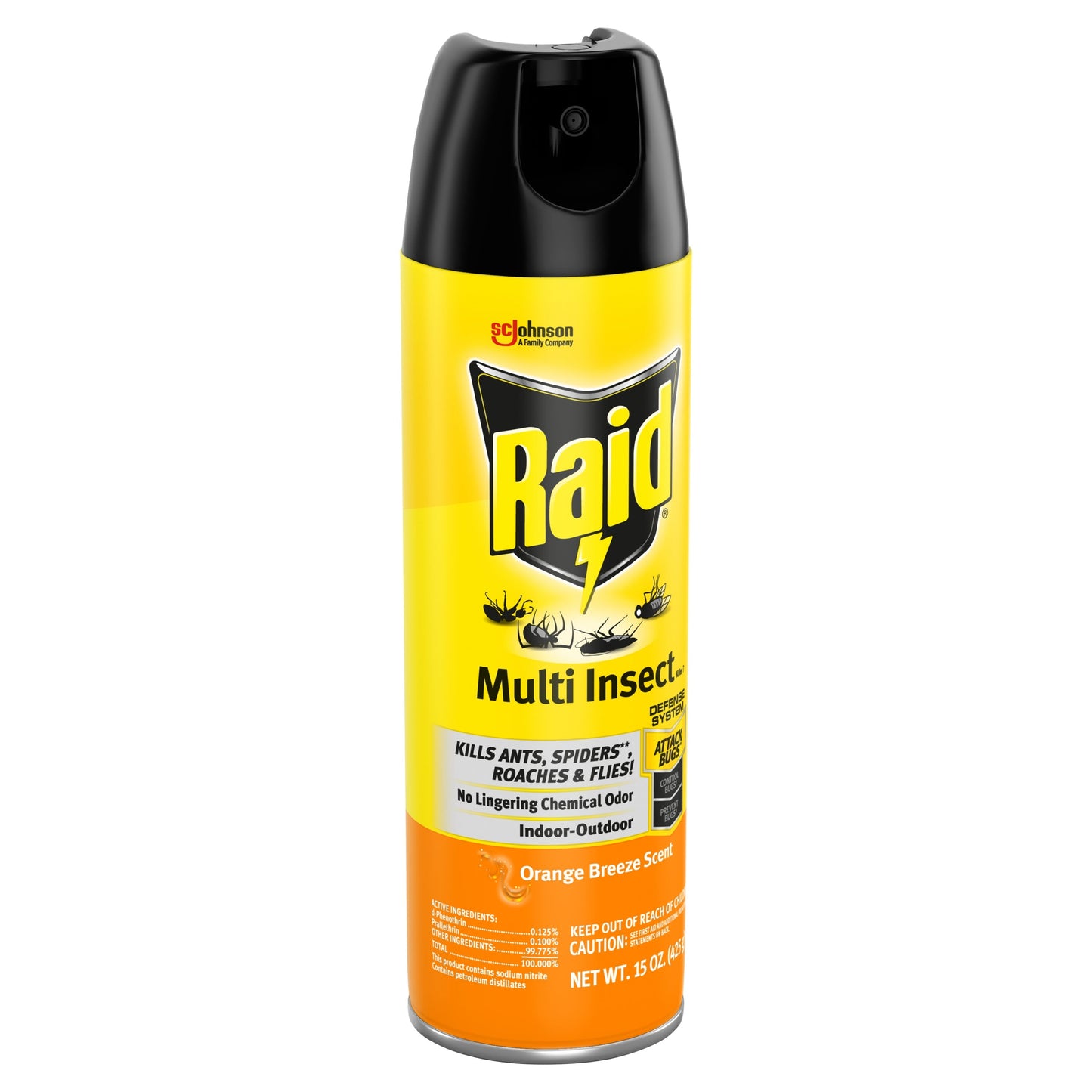 Raid Multi Insect Killer 7, Bug Killer Spray, Orange Breeze Scent, 15 oz