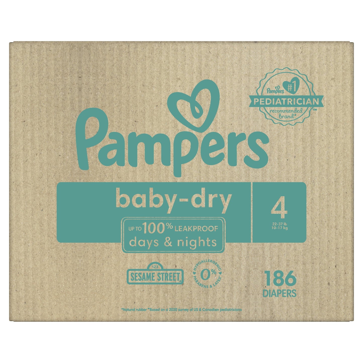 Pampers Baby Dry Diapers Size 4, 186 Count (Select for More Options)