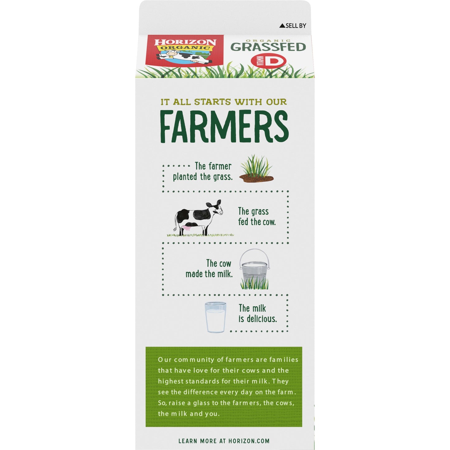 Horizon Organic Whole Grassfed Milk, Half Gallon