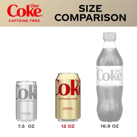 Diet Coke Caffeine Free Soda Pop, 12 fl oz, 12 Pack Cans