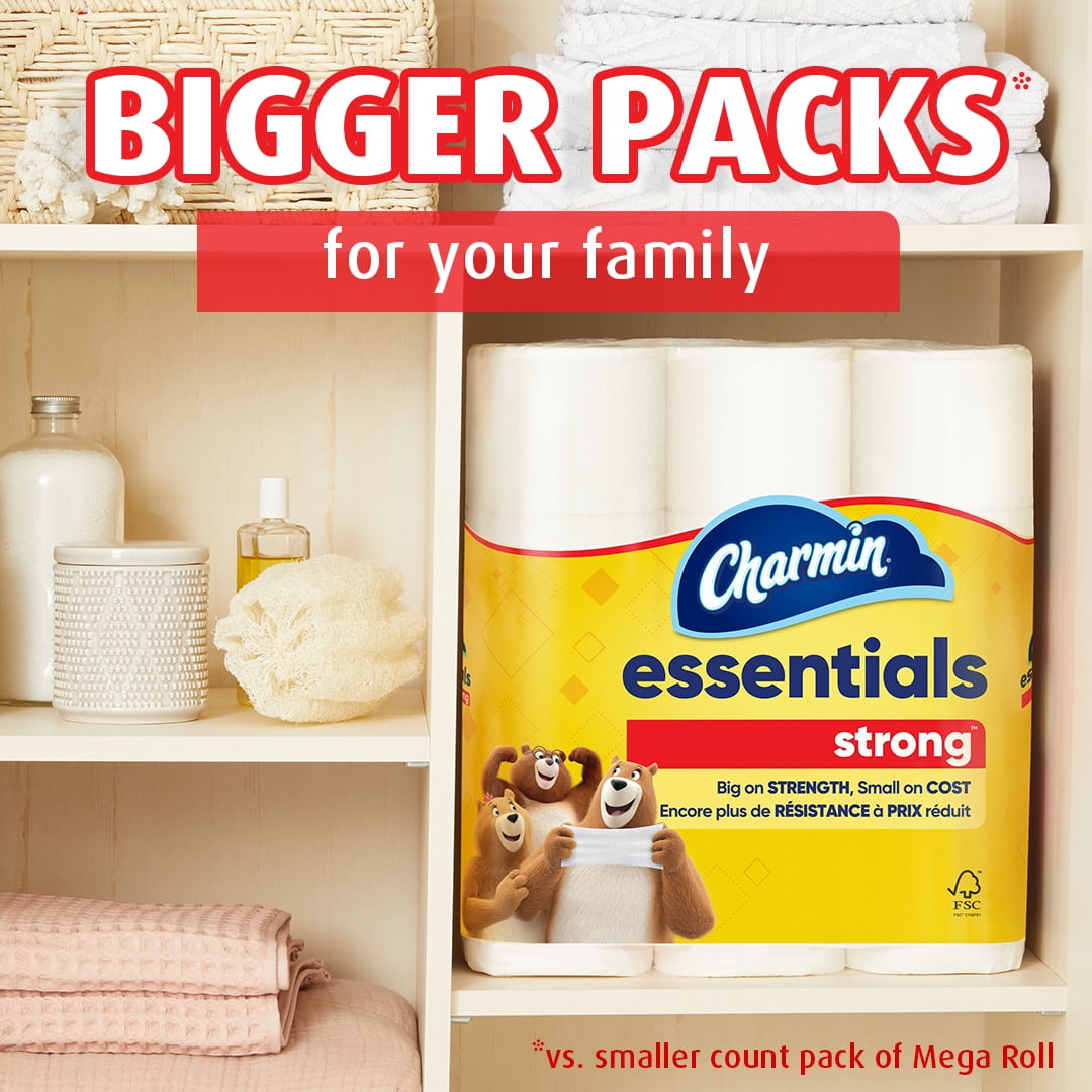 Charmin Essentials Strong Toilet Paper, 12 Mega Roll