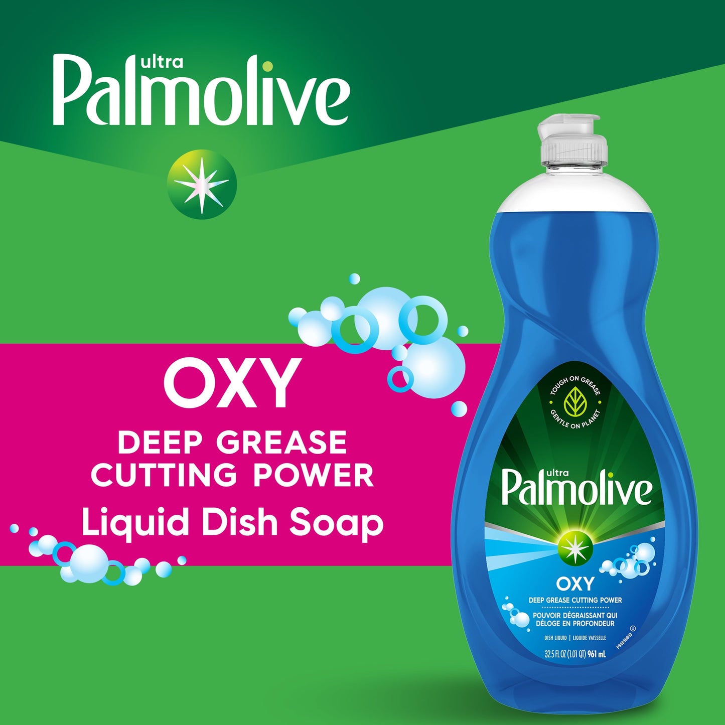 Palmolive Ultra Dishwashing Liquid Dish Soap, Oxy Power Degreaser, Fresh Scent- 32.5 Fluid Ounce