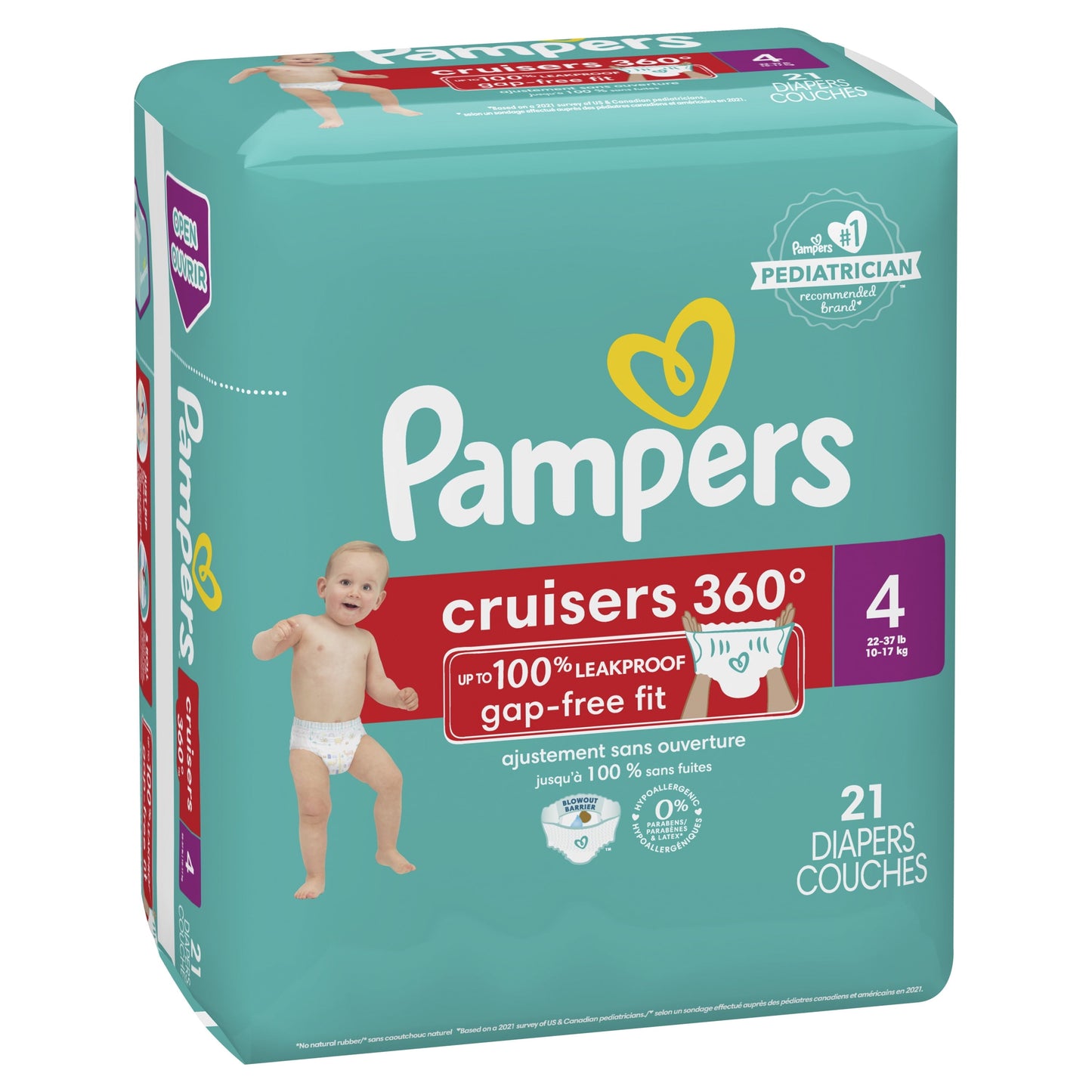 Pampers Cruisers 360 Diapers Size 4, 21 Count (Select for More Options)