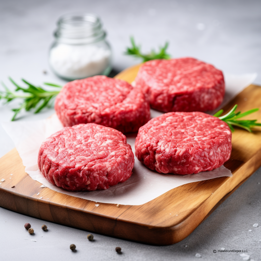 Halal  Fresh Beef Burger Patties | Freshly Seasoned And Prepped | Ready To Cook |