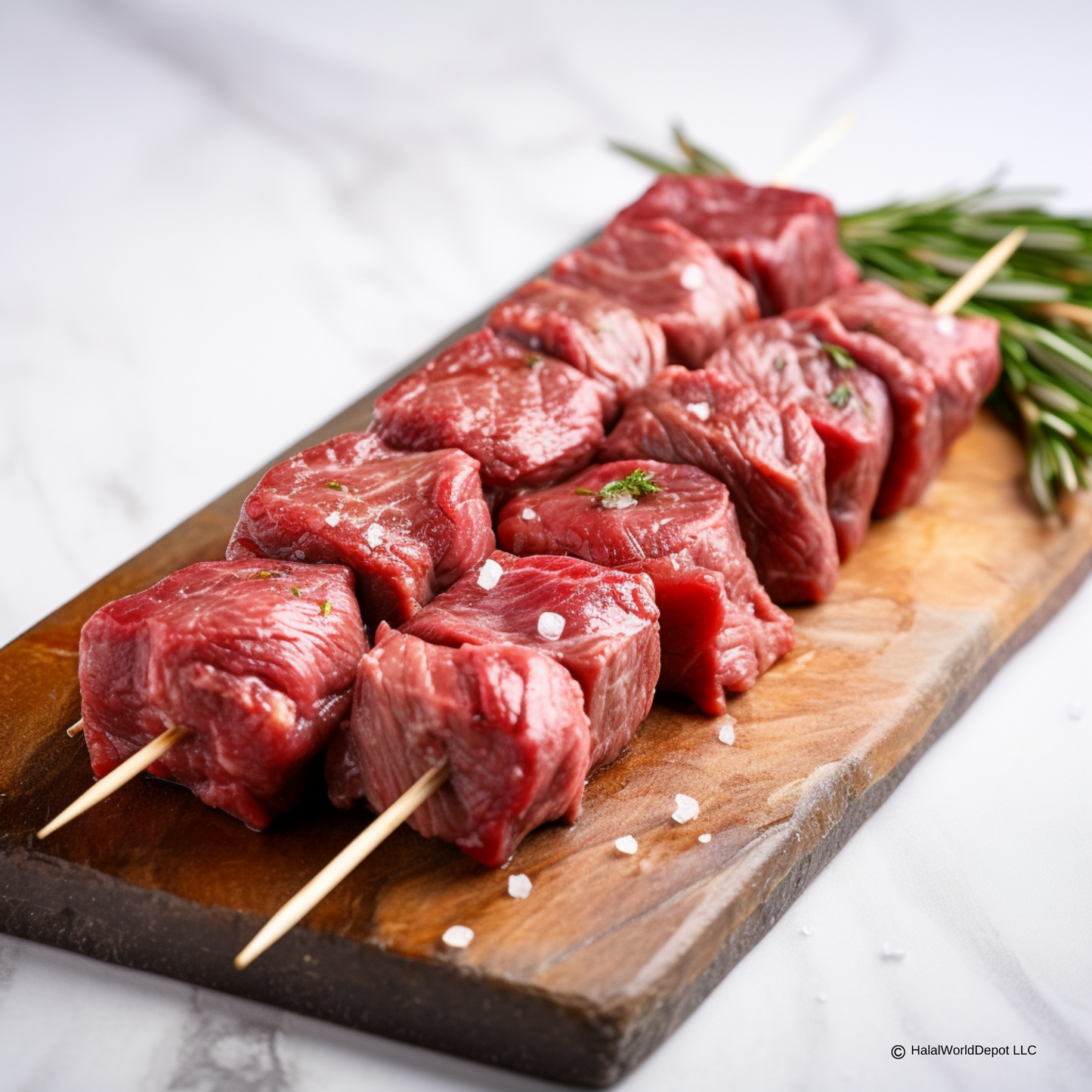 Halal Ribeye Steak Skewers | Seasoned | Ready To Grill |