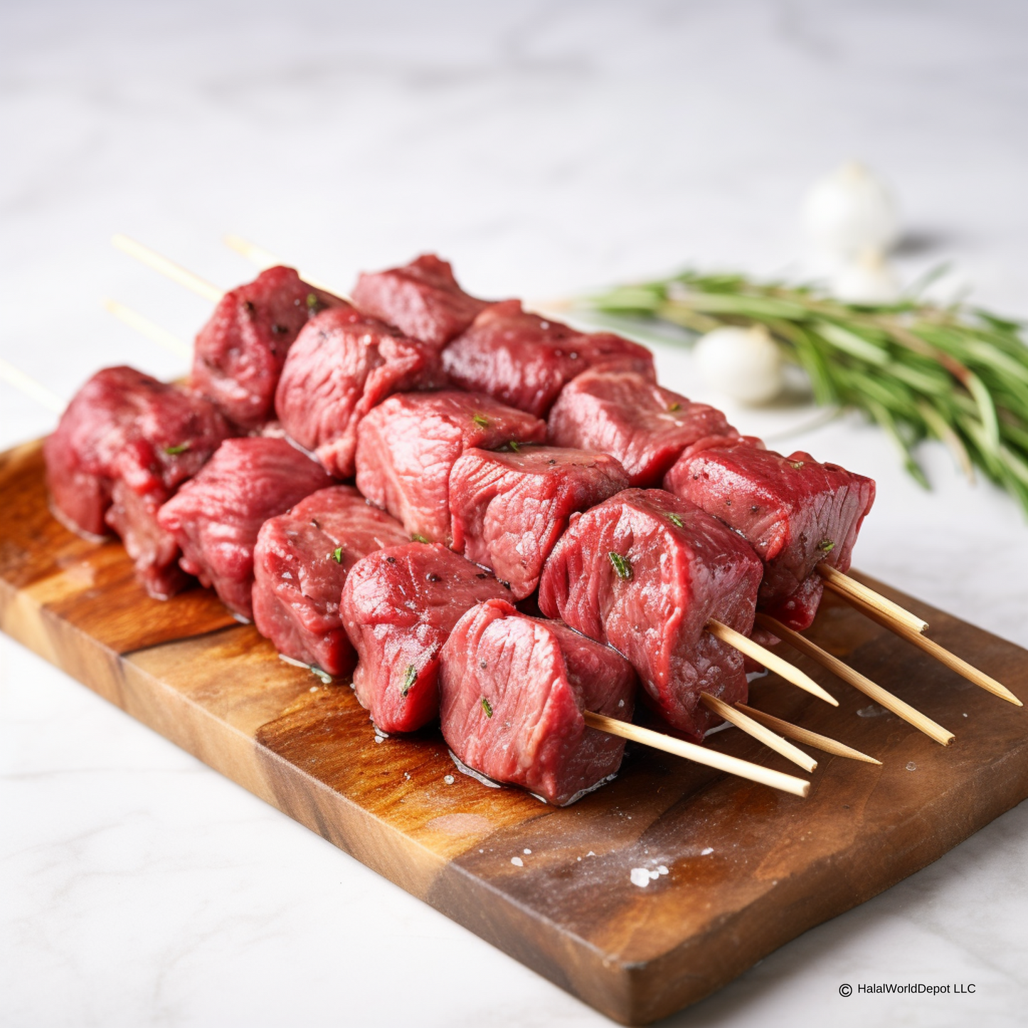 Halal Ribeye Steak Skewers | Seasoned | Ready To Grill |