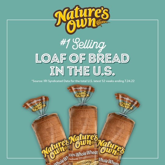 Nature's Own 100% Whole Wheat Bread Loaf, 20 oz