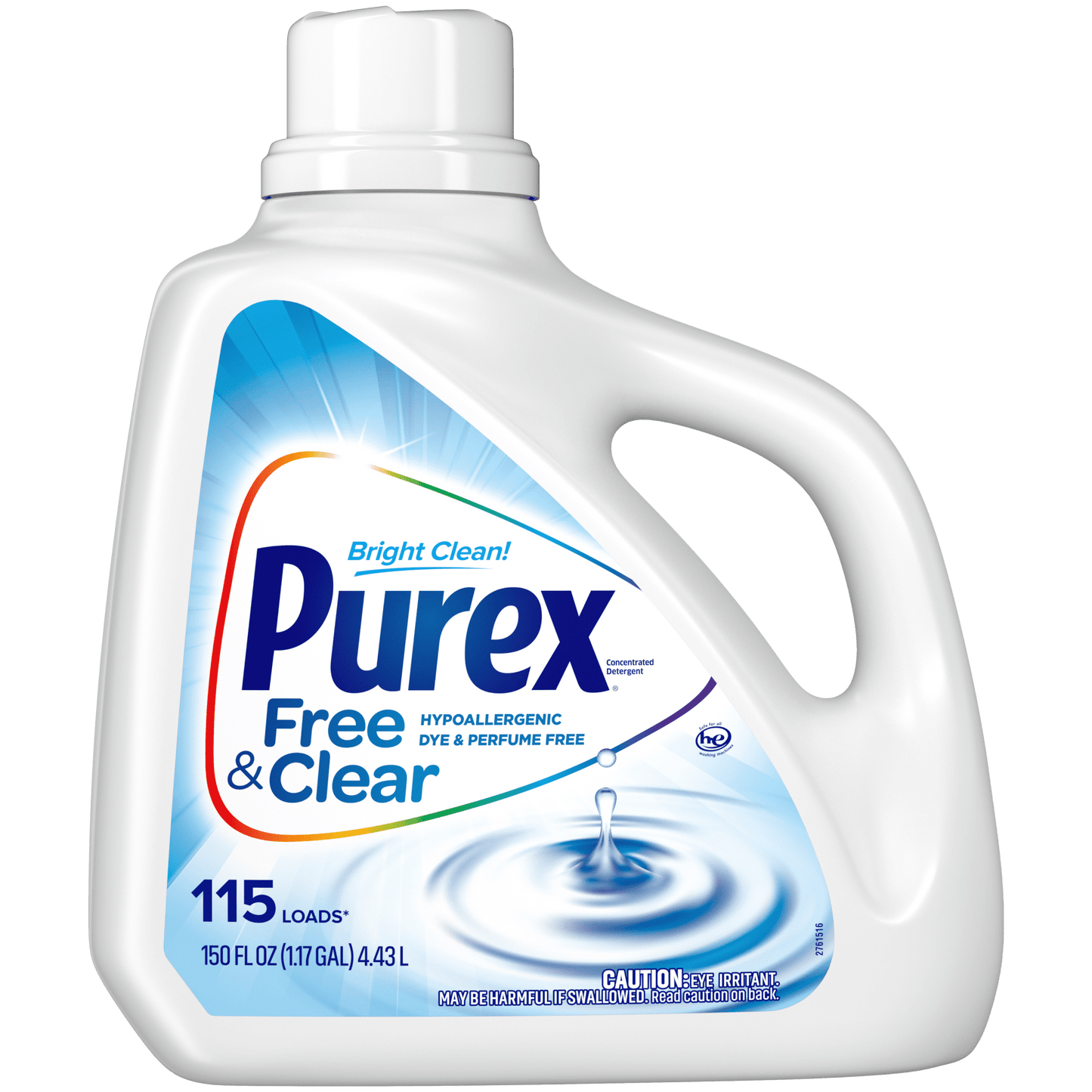 Purex Liquid Laundry Detergent, Free & Clear, 150 Fluid Ounces, 100 Loads