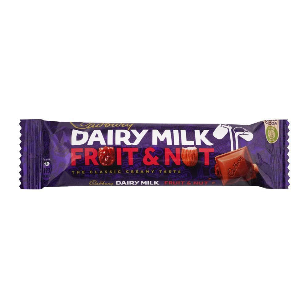 CADBURY DAIRY MILK CHOCOLATE FRUIT AND NUT 38 GM