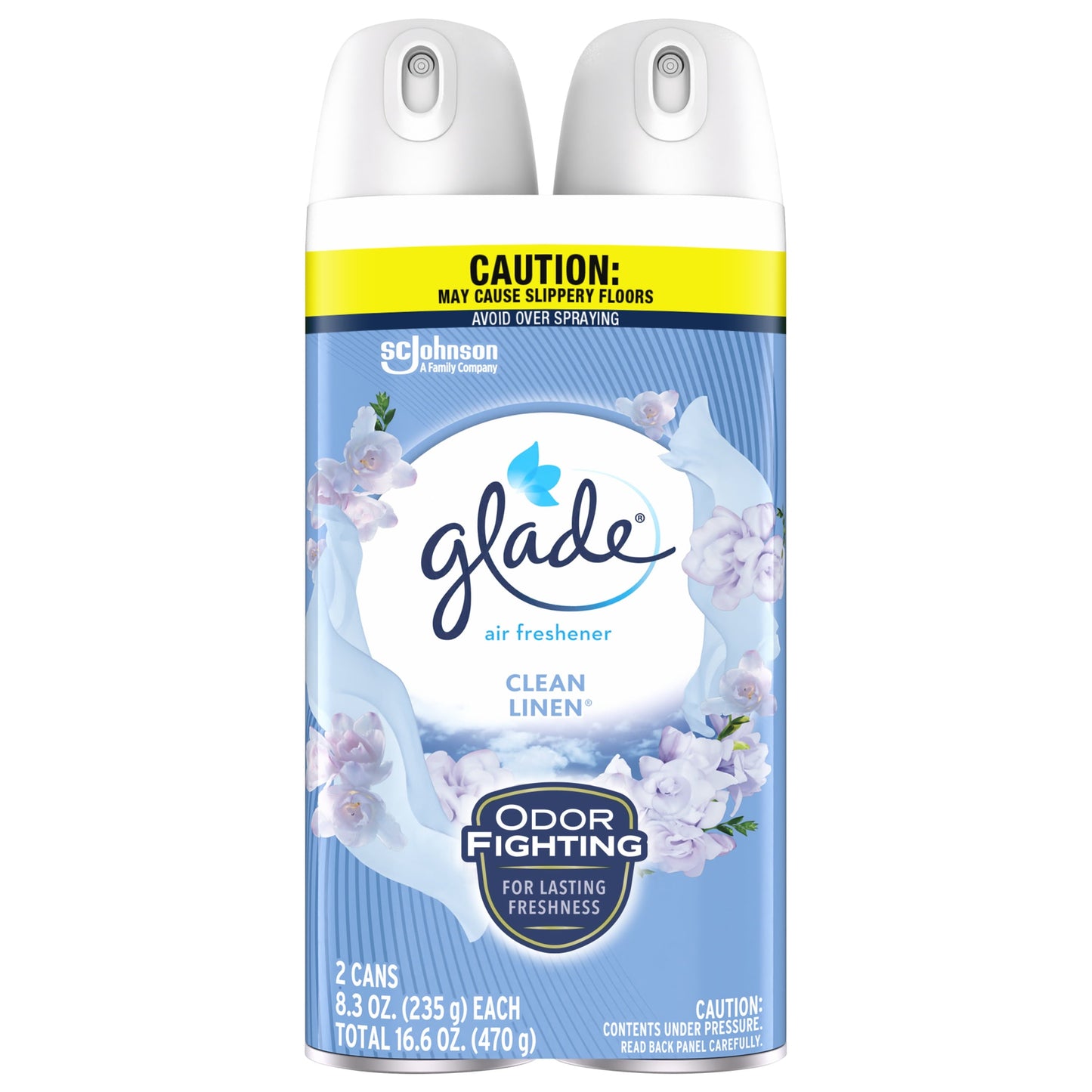 Glade Aerosol Spray, Air Freshener for Home, Clean Linen Scent, Fragrance Infused with Essential Oils, Invigorating and Refreshing, with 100% Natural Propellent, 8.3 oz, 2 Pack