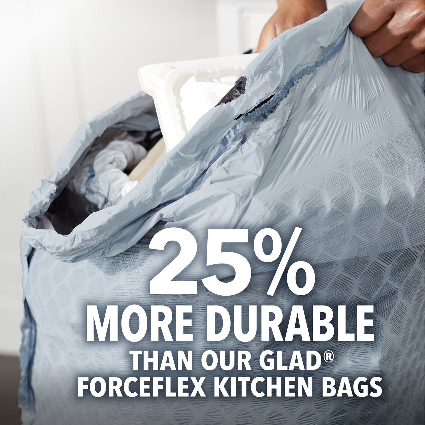 Glad ForceFlex MaxStrength with Clorox 13 Gallon Tall Kitchen Trash Bags, Mountain Air, 20 Bags