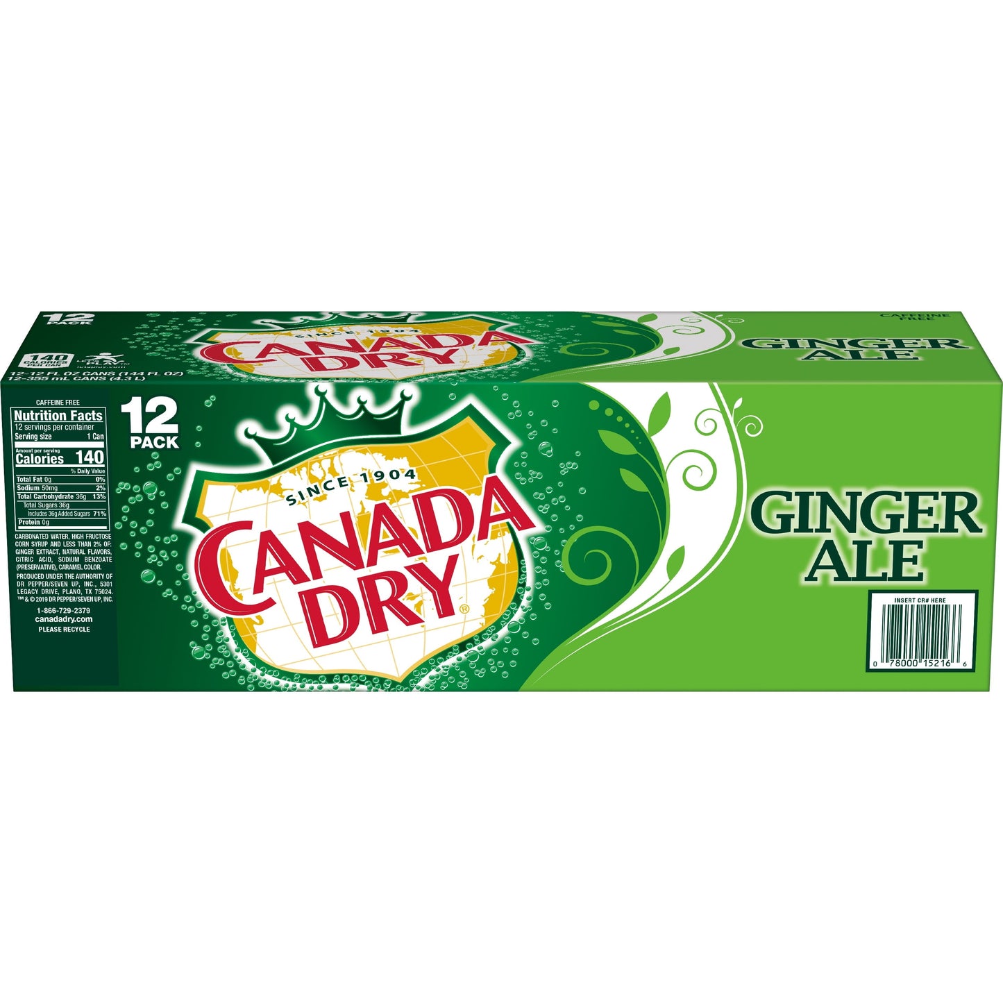 Canada Dry Ginger Ale Soda, 12 fl oz, 12 Pack Cans