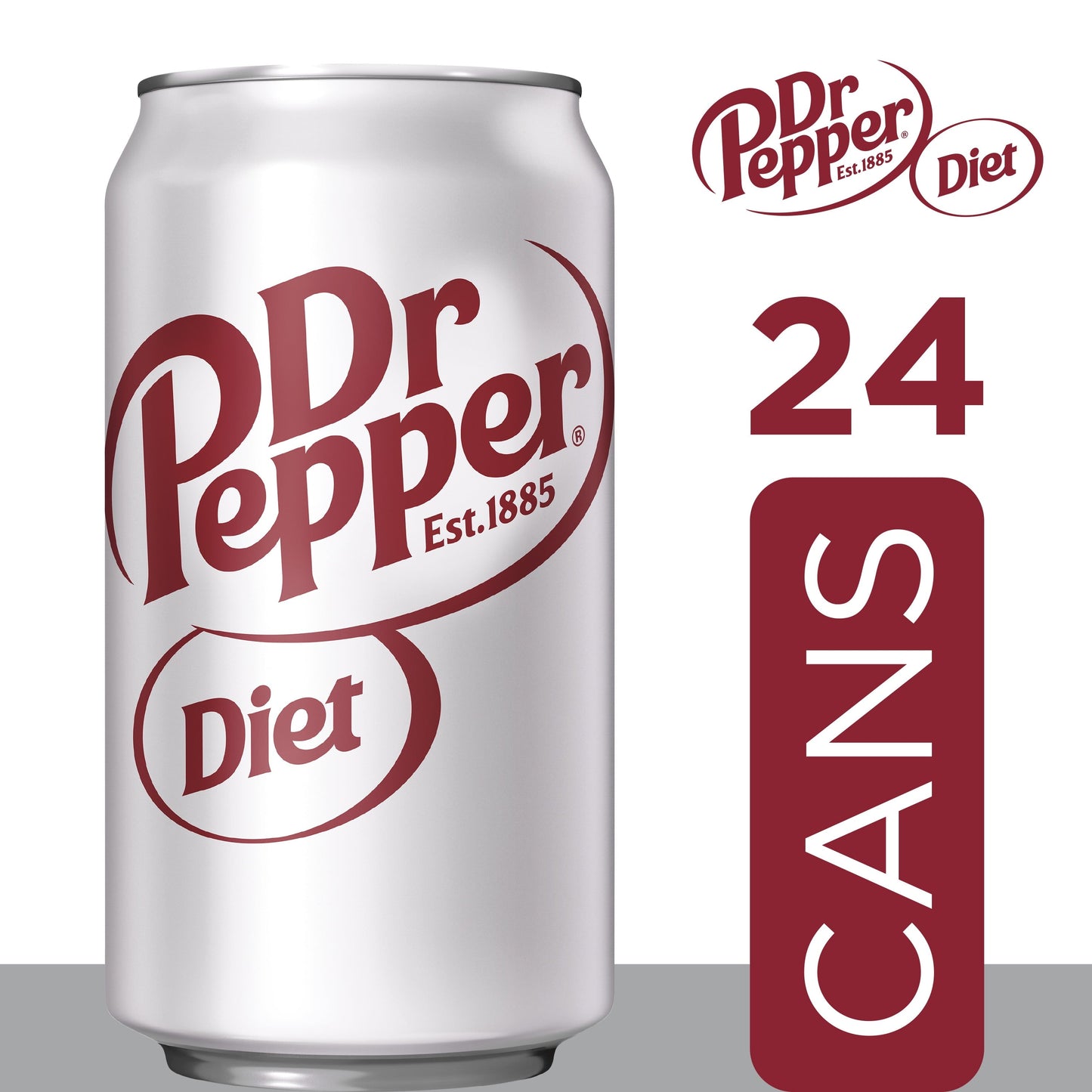 Diet Dr Pepper Soda, 12 fl oz cans, 24 pack