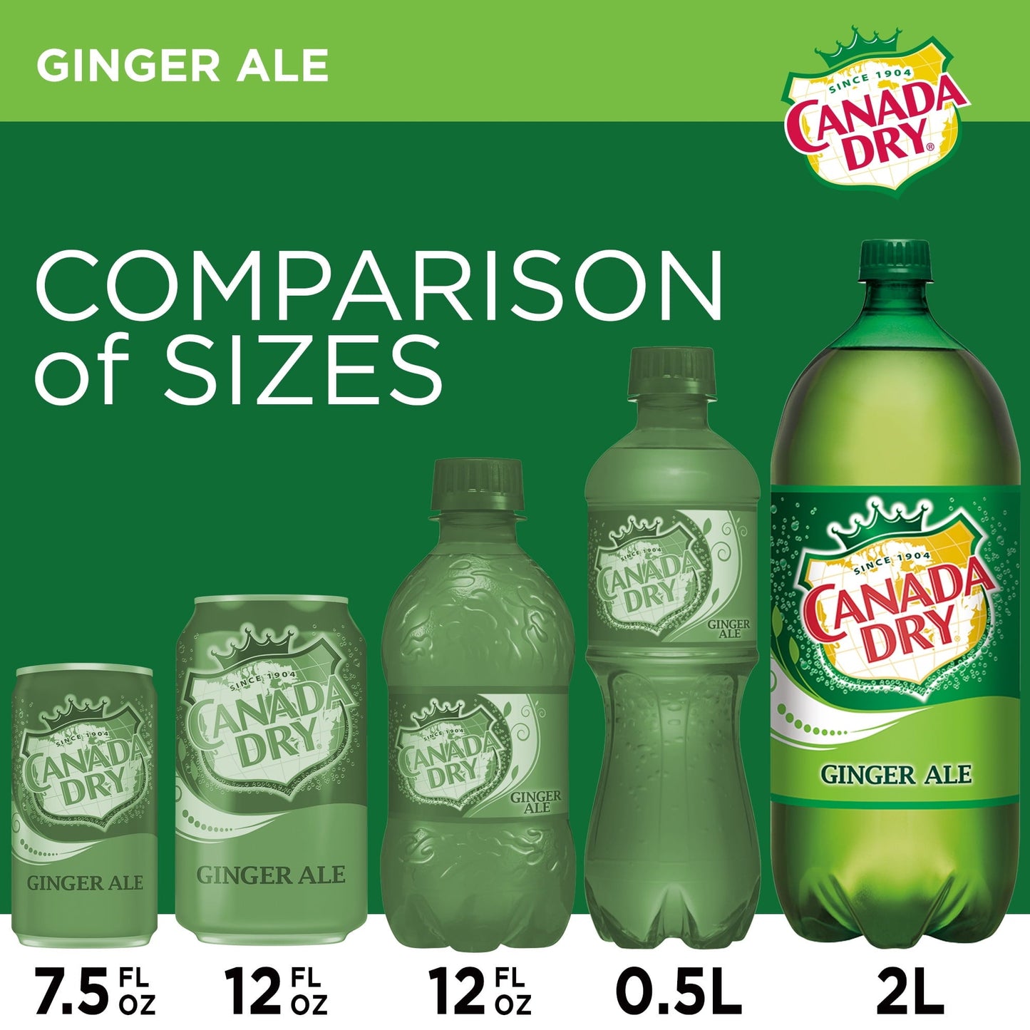 Canada Dry Ginger Ale Soda Pop, 2 L bottle