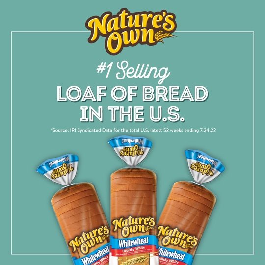 Nature's Own WhiteWheat Healthy White Bread, Sliced White Bread Loaf, 20 oz