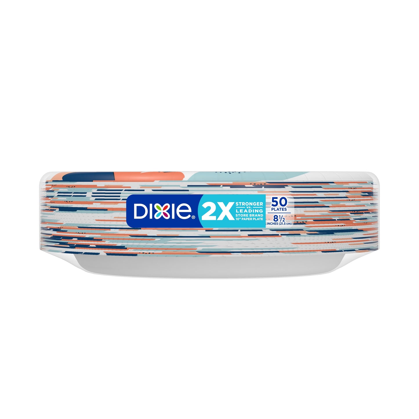 Dixie Disposable Paper Plates, Multicolor, 8.5 in, 50 Count