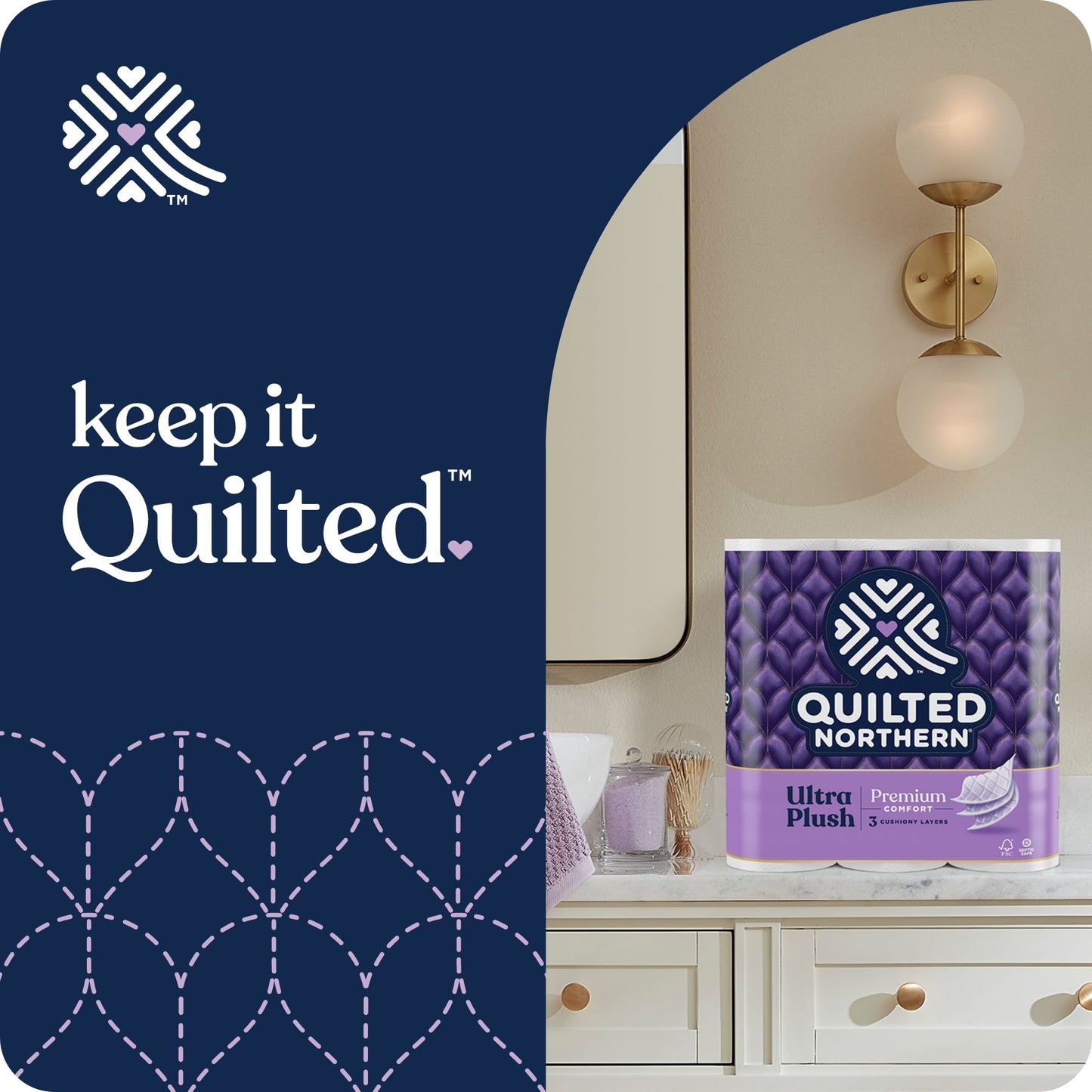 Quilted Northern Ultra Plush 24 Mega Rolls, 3X More Absorbent*, Luxurious Soft Toilet Paper