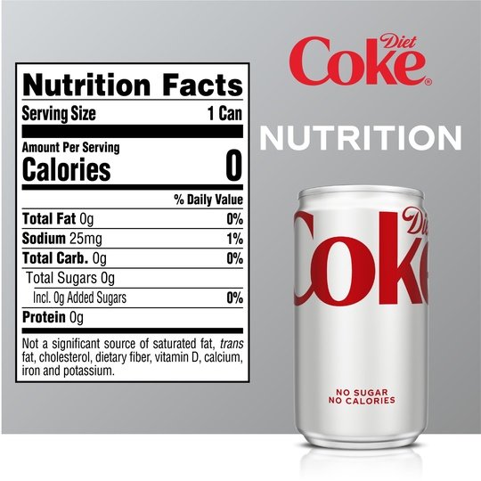 Diet Coke Mini Soda Pop Soft Drink, 7.5 fl oz, 10 Pack Cans