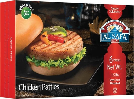 Al Safa Chicken Burger Patties Box (Non breaded/Grill Ready)