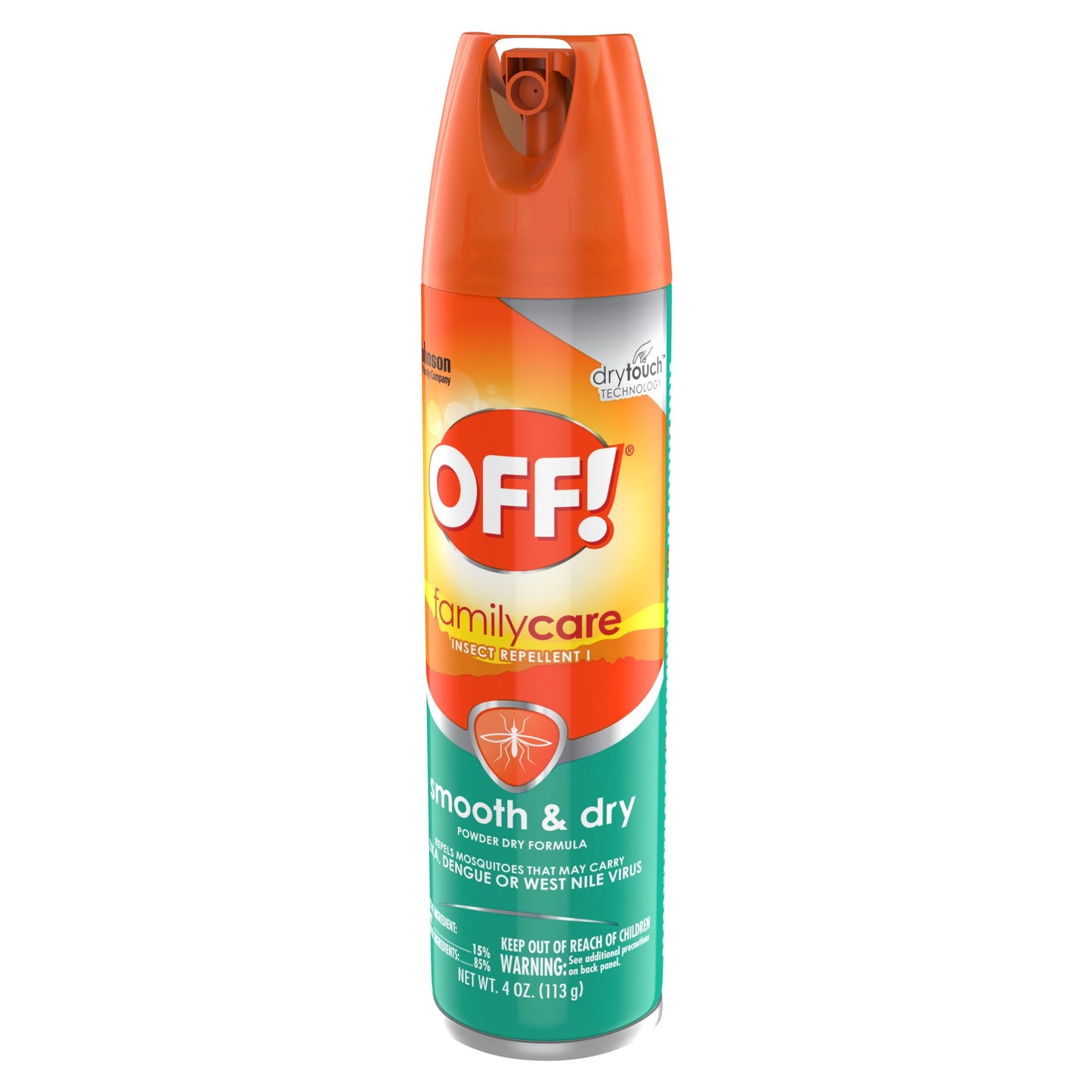 OFF! FamilyCare Insect Repellent I, Smooth & Dry Bug Repellent, 15% DEET Formula, 4 oz