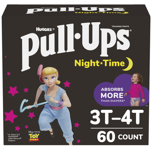 Pull-Ups Girls' Night-Time Training Pants, 3T-4T, 60 Ct