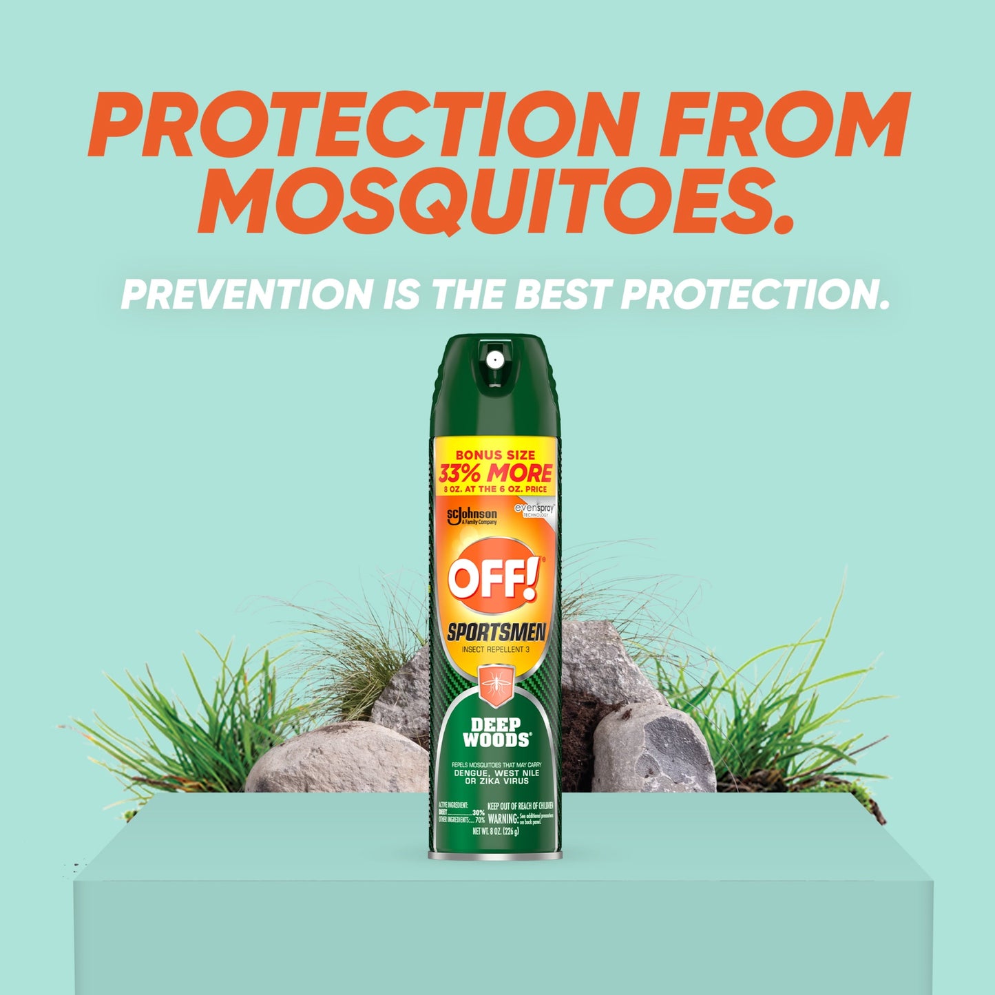 OFF! Sportsmen Deep Woods Insect Repellent 3, Sweat Resistant Bug Spray, 8 oz