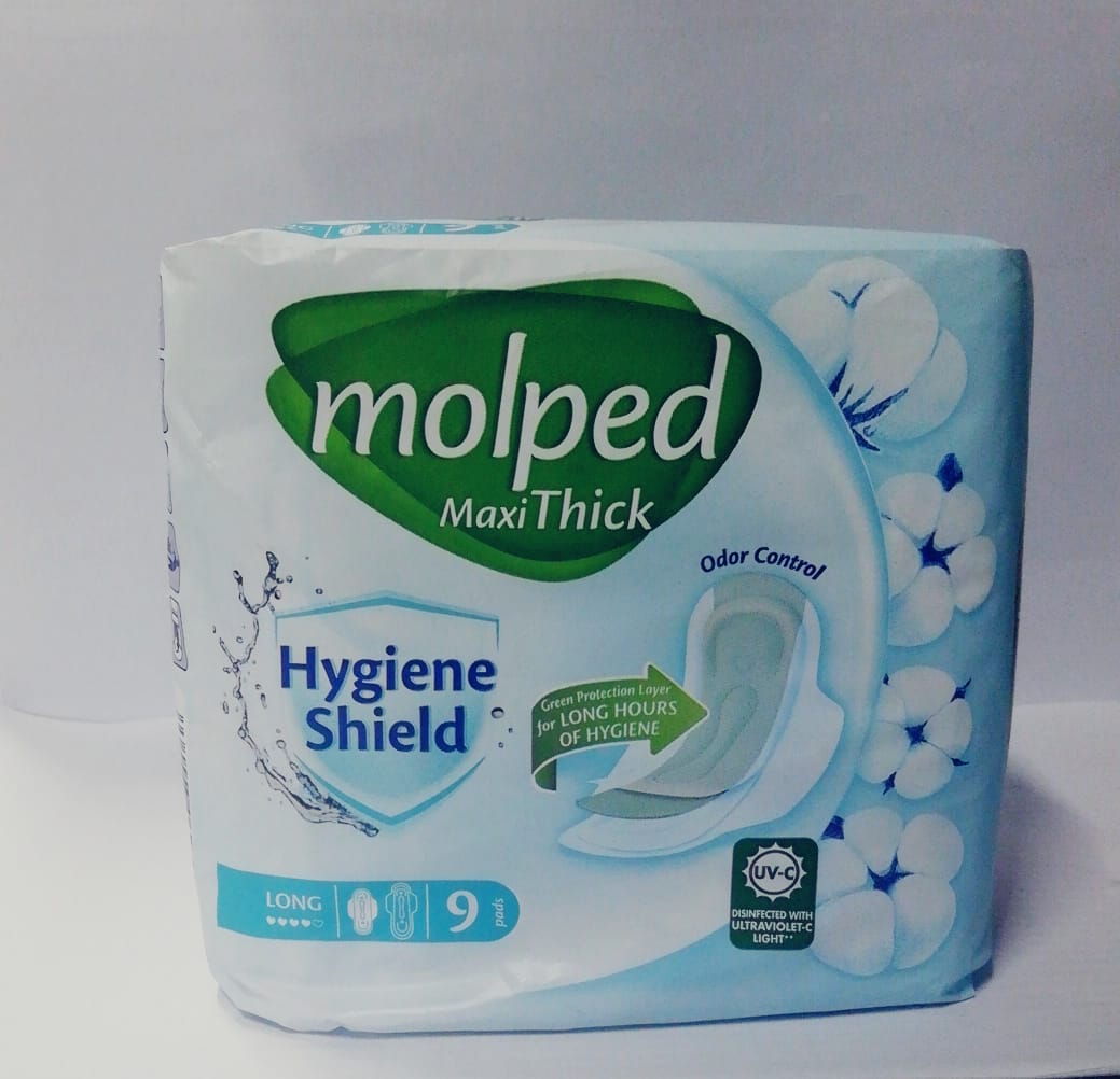 MOLPED MAXI THICK SANITARY PAD LONG 9 PCS