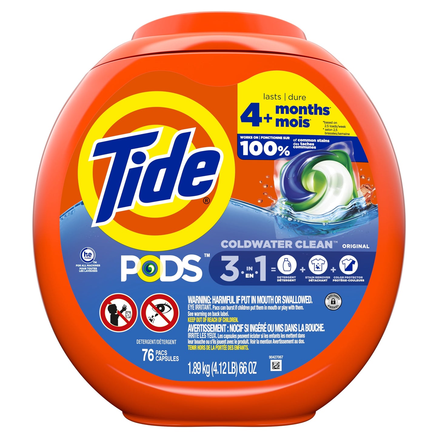 Tide Pods Laundry Detergent Soap Packs, Original Scent, 76 Ct