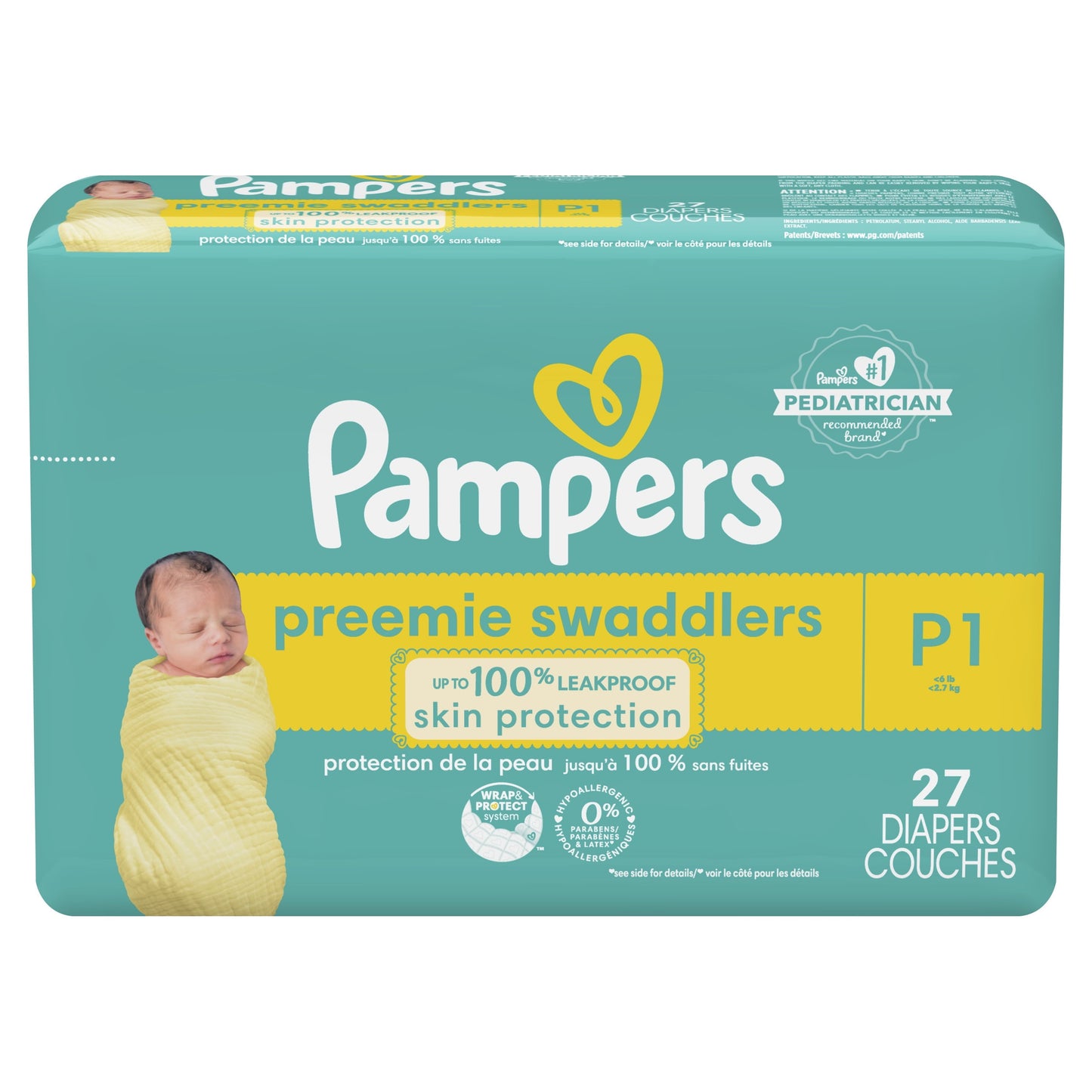 Pampers Swaddlers Diapers Size Preemie, 27 Count (Select for More Options)