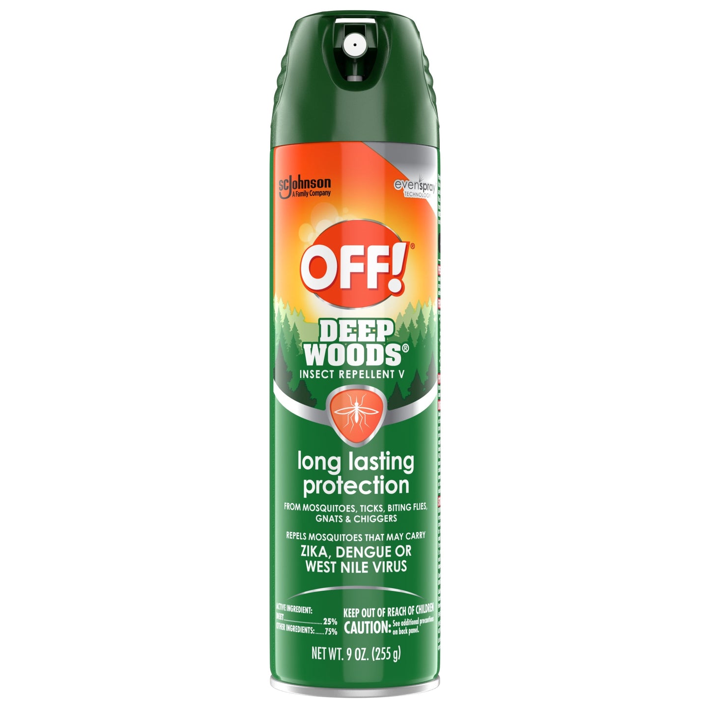 OFF! Deep Woods Insect Repellent V, up to 8 Hours of DEET Defense from Mosquitoes, 9 oz