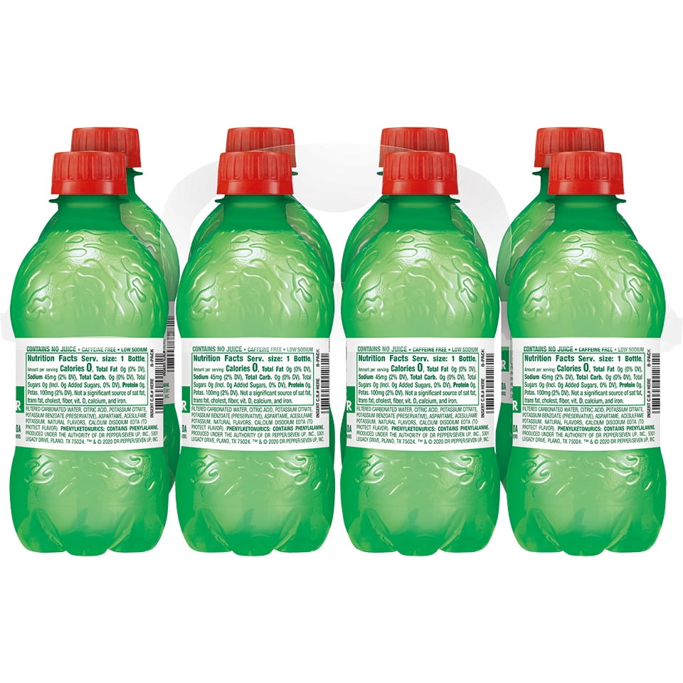 7UP Zero Sugar Lemon Lime Soda, 12 fl oz bottles, 8 pack