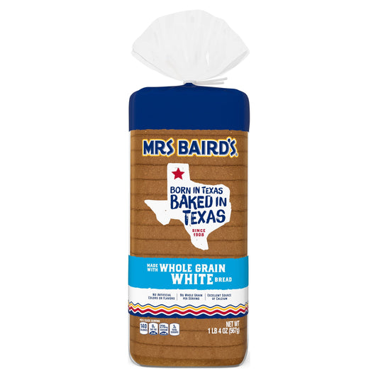 Mrs Baird's made with Whole Grain White Bread, 20 oz