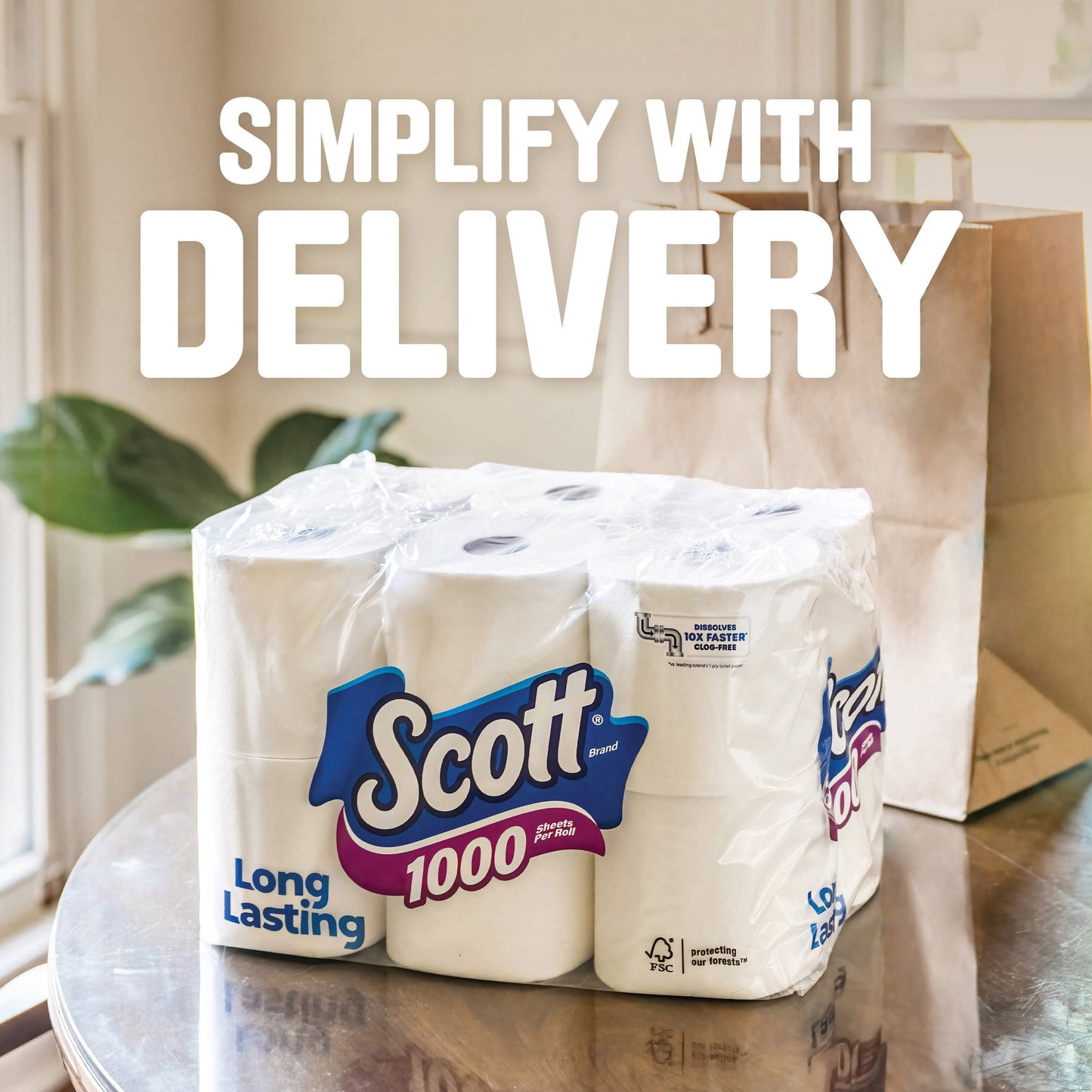 Scott 1000 Toilet Paper, 12 Rolls, 1,000 Sheets Per Roll (12,000 Total)