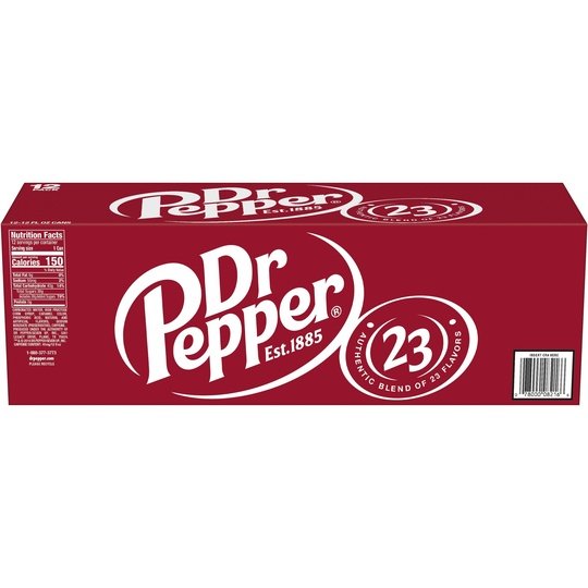 Dr Pepper Soda, 12 fl oz cans, 12 pack