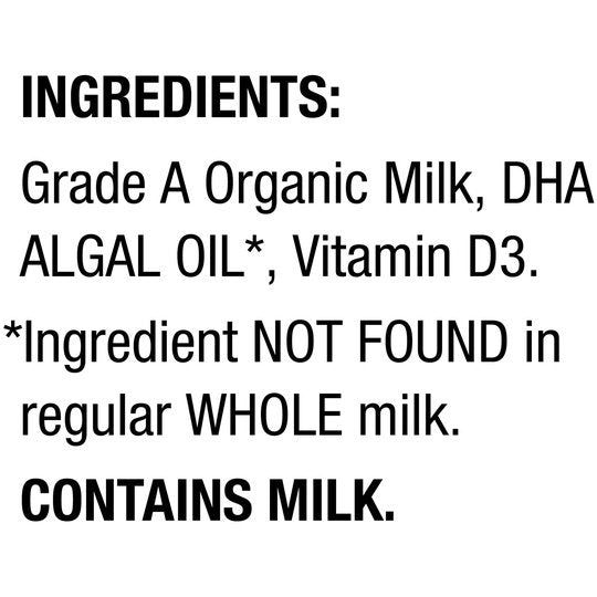 Horizon Organic Whole DHA Omega-3 Milk, Half Gallon