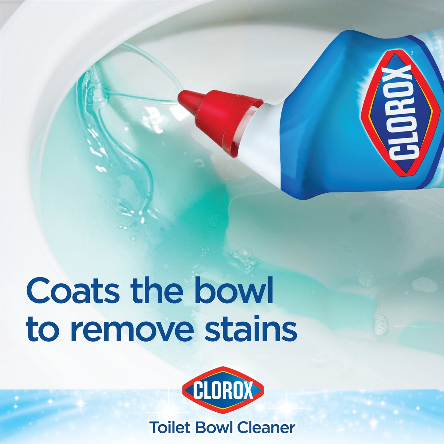 Clorox Toilet Bowl Cleaner w/Bleach, Rain Clean, 24 fl oz