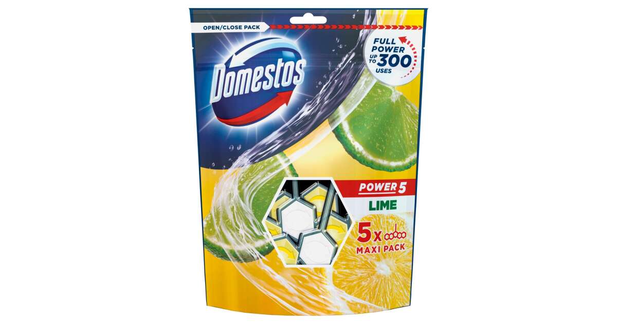 DOMESTOS AIR FRESHNER BLOCK POWER 5 LIME POUCH 5X55 GM