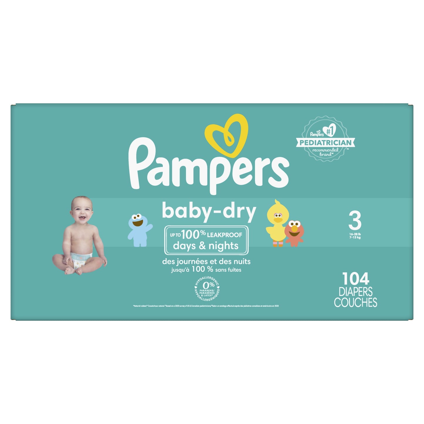 Pampers Baby Dry Diapers Size 3, 104 Count