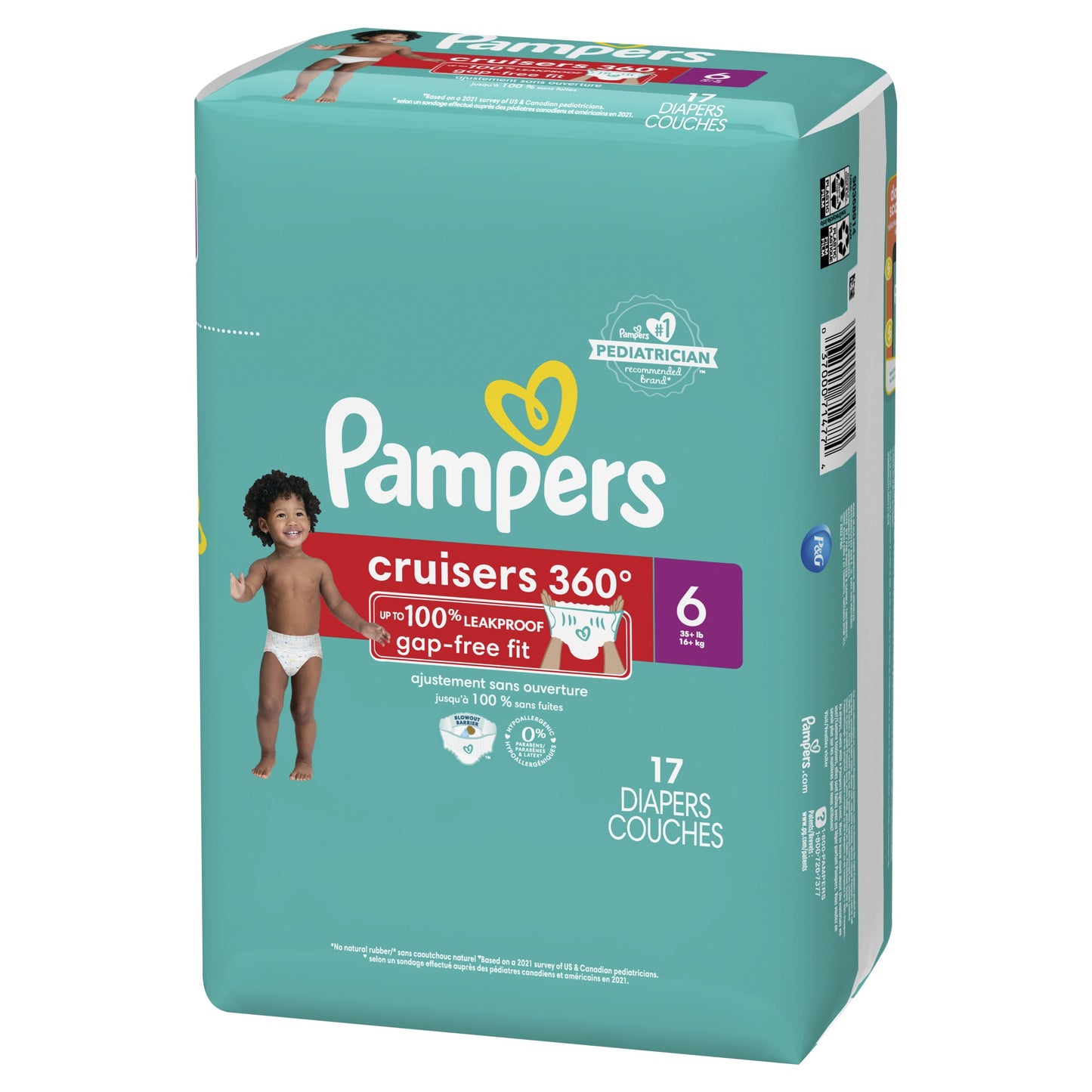 Pampers Cruisers 360 Diapers Size 6, 17 Count