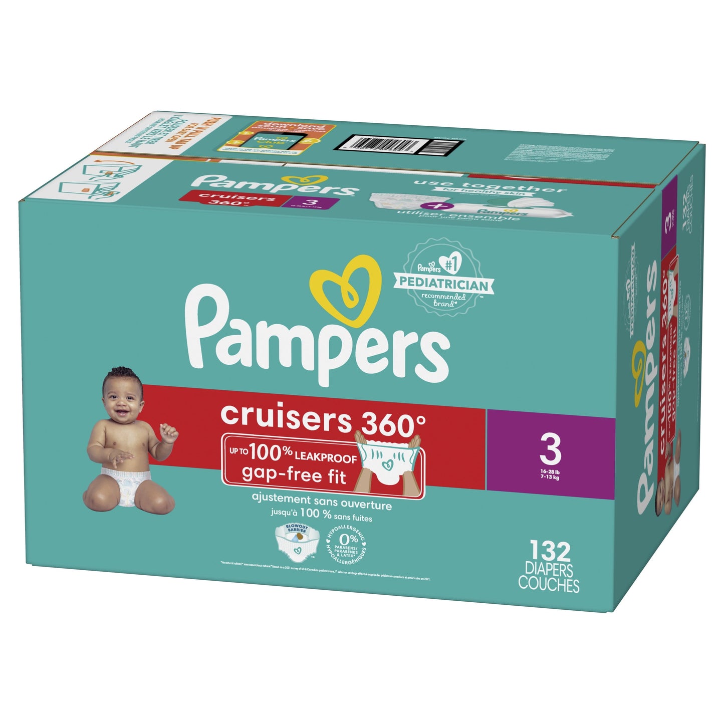 Pampers Cruisers 360 Diapers Size 3, 132 Count (Select for More Options)