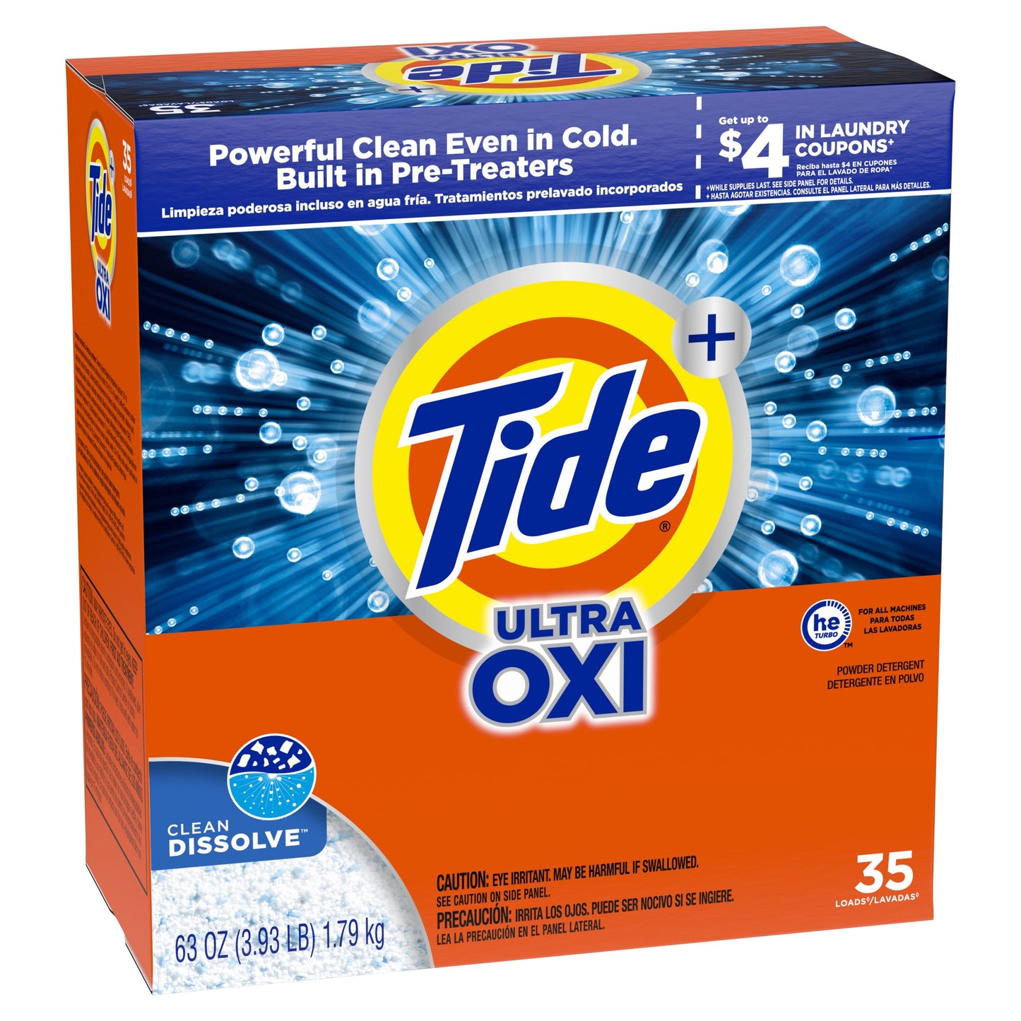 Tide Plus Ultra Oxi Powder Laundry Detergent, 35 Loads, 63 oz