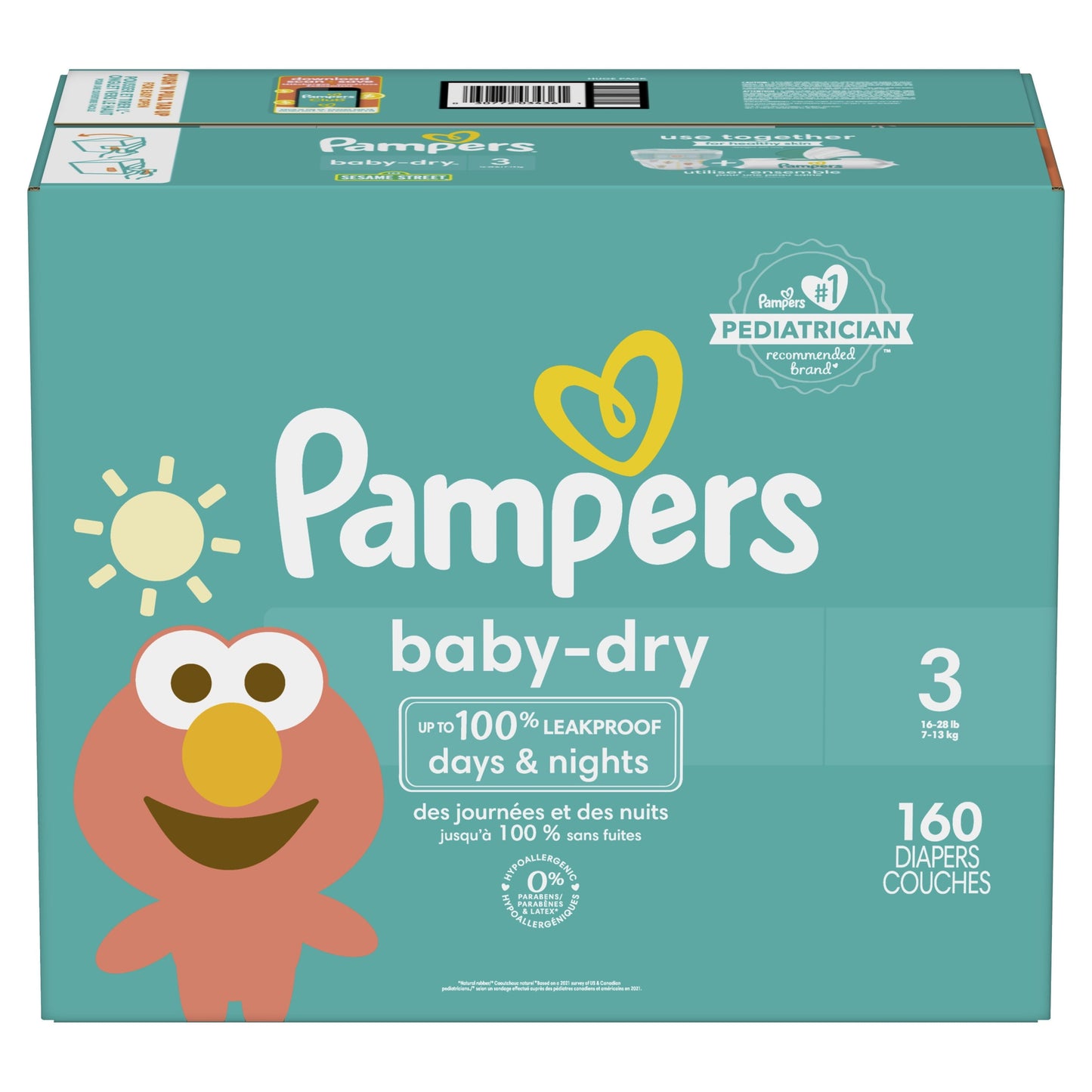 Pampers Baby Dry Diapers Size 3, 160 Count