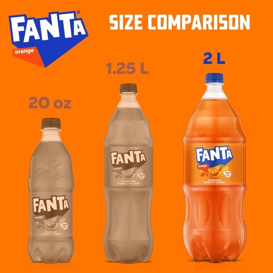 Fanta Orange Fruit Soda Pop, 2 Liter Bottle